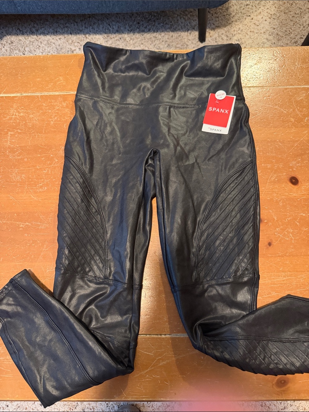 SPANX Faux Leather High-Waist Jeggings - Black